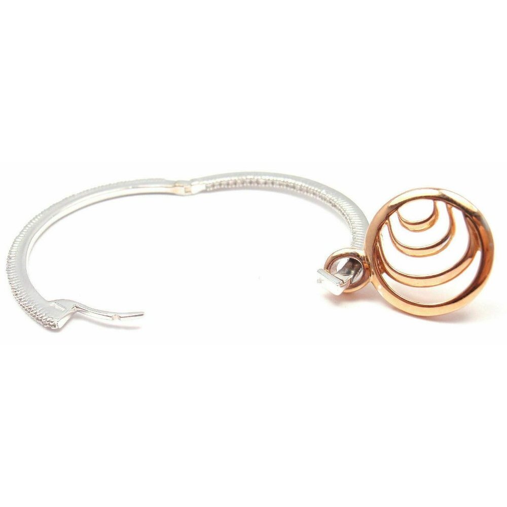 Authentic! Damiani 18k Rose/white Gold Diamond Hoop Earrings​ - Picture 8 of 9